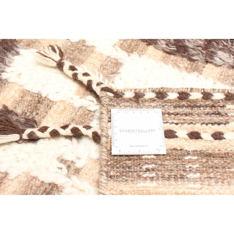 ECARPETGALLERY Hand-knotted Tangier Brown Wool Rug - 5'3 x 7'11