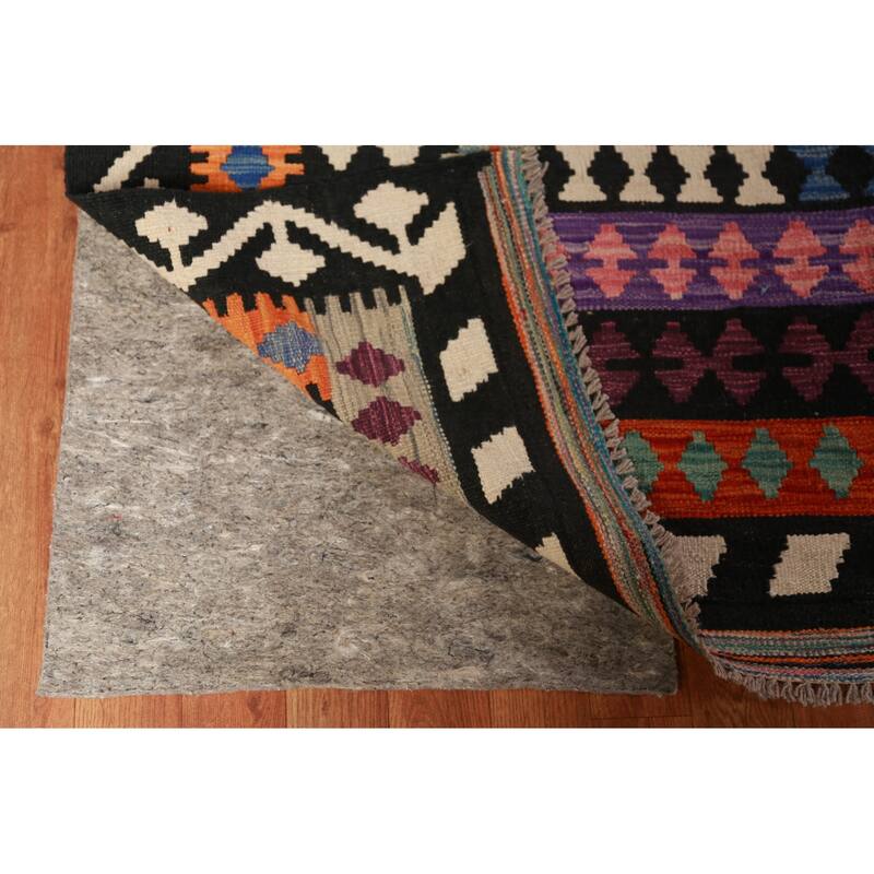 Kilim Oriental Area Rug Hand-Woven Tribal Reversible Wool Carpet - 10'0"x 12'8"