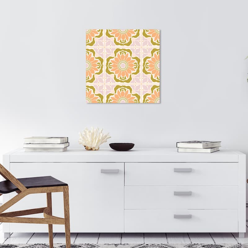 Wynwood Studio Canvas Abstract My Art Deco Number One III Orange and Pastel Orange Vintage Wall Art Canvas Print