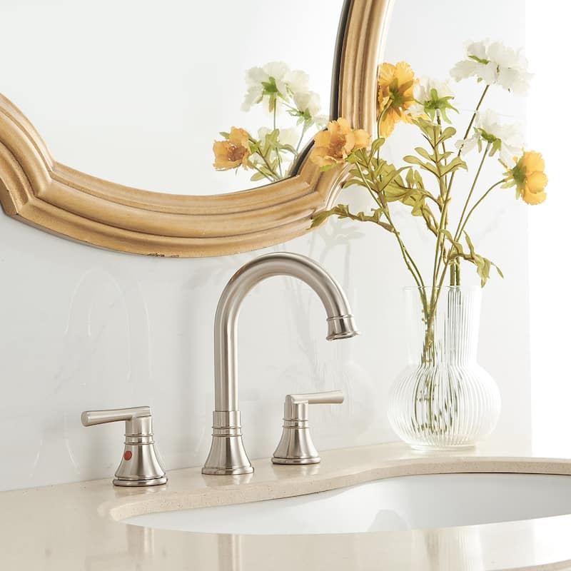 Modern 2-Handle Bathroom Faucet with Pop Up Drain Stopper