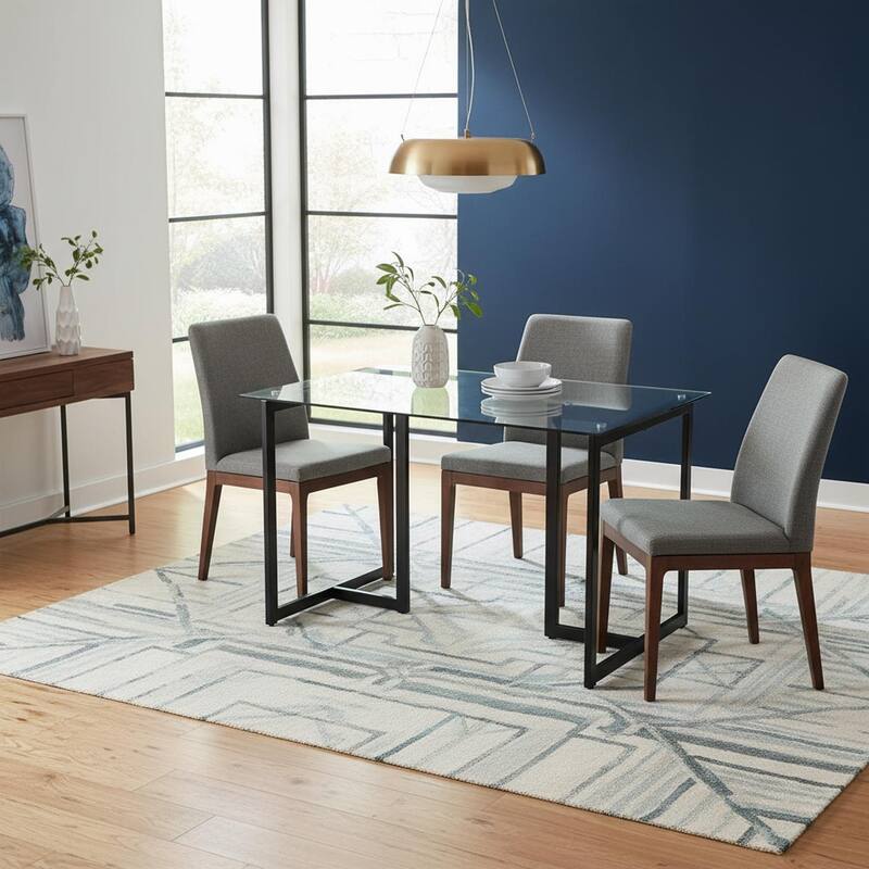 47 in.Tempered Glass Top Gold Base Elegant Dining Table