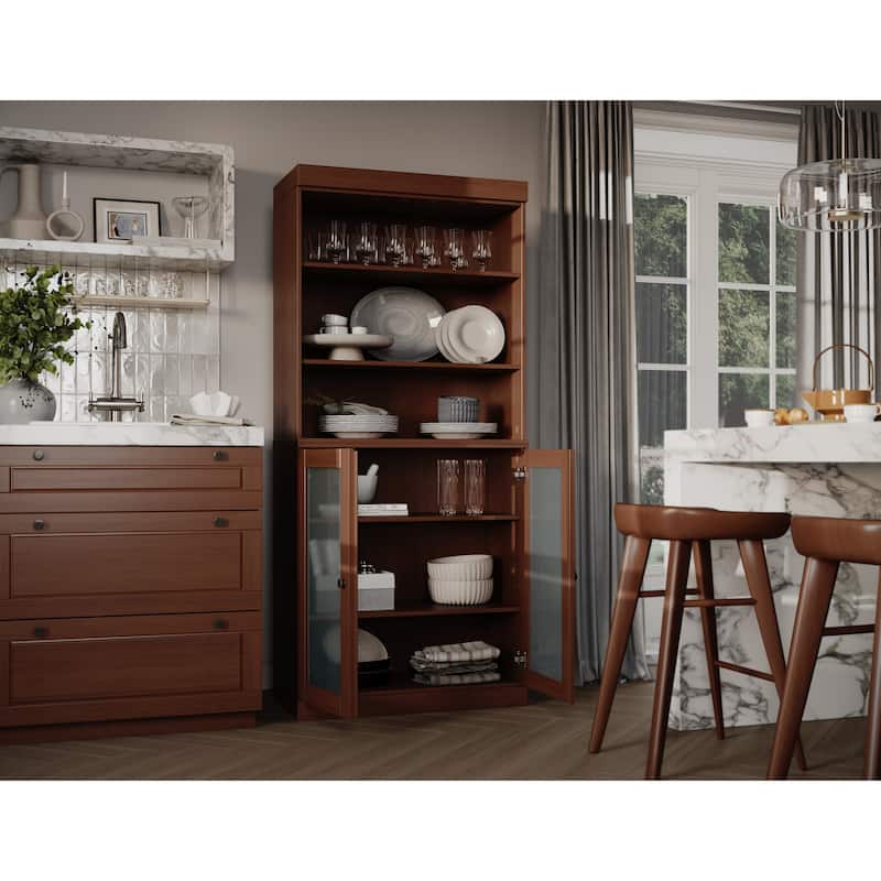 100% Solid Wood 32" Kitchen Pantry Cabinet with 2 Doors by Palace Imports