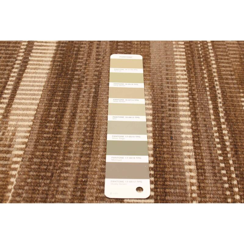 ECARPETGALLERY Flat-Weave Boho Khaki Wool Kilim - 5'11 x 9'2