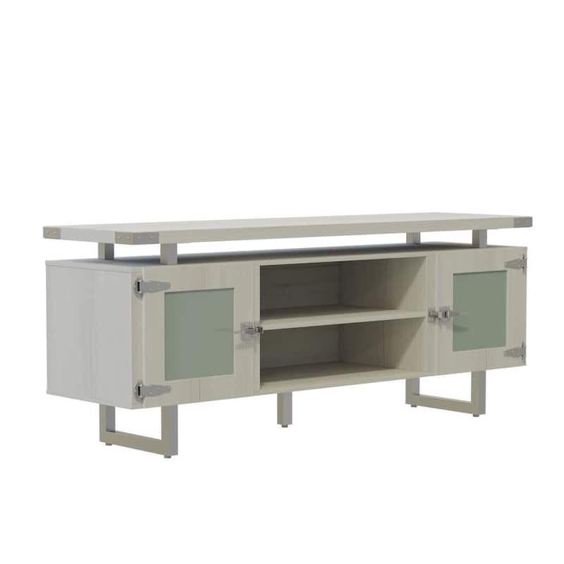 Low Wall Entertainment Center, TV Stand, Media Storage Cabinet