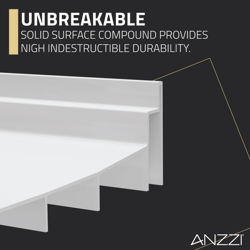 Alexander 60 in. L x 30 in. W Alcove Shower Pan Base with Left Drain in Glossy White Marine Acrylic