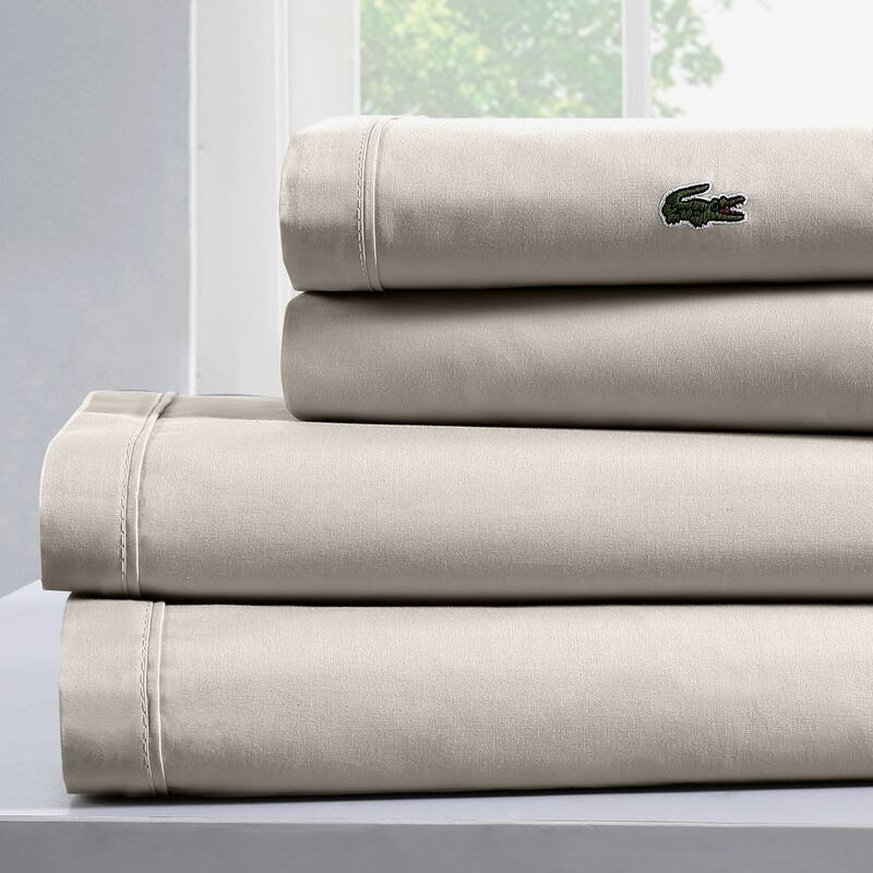 Lacoste Percale Cotton Solid Sheet Set
