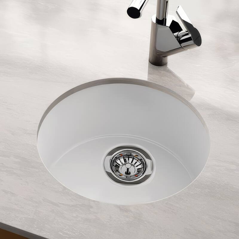 Elementhaus Fireclay Circular Drop In/Undermount Sink