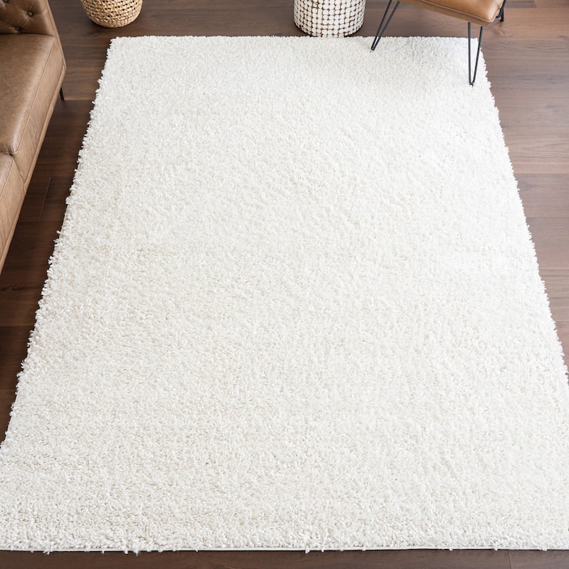 Nuloom Kara Solid Shag Area Rug - 8' 10" x 12' - Ivory - Rectangle