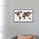 preview thumbnail 10 of 10, iCanvas "Flowered World Map I" by Design Fabrikken Framed