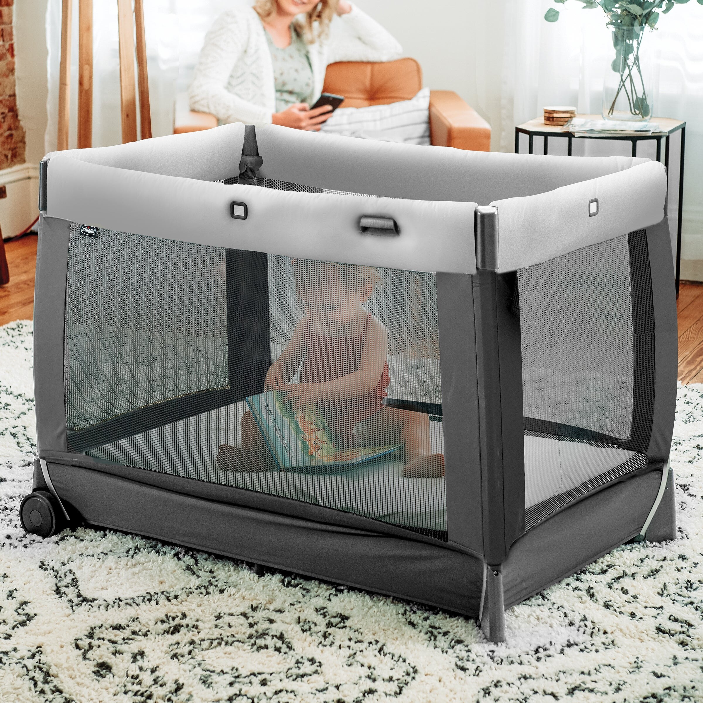 Chicco Lullaby Zip All-in-One Portable Playard, Driftwood