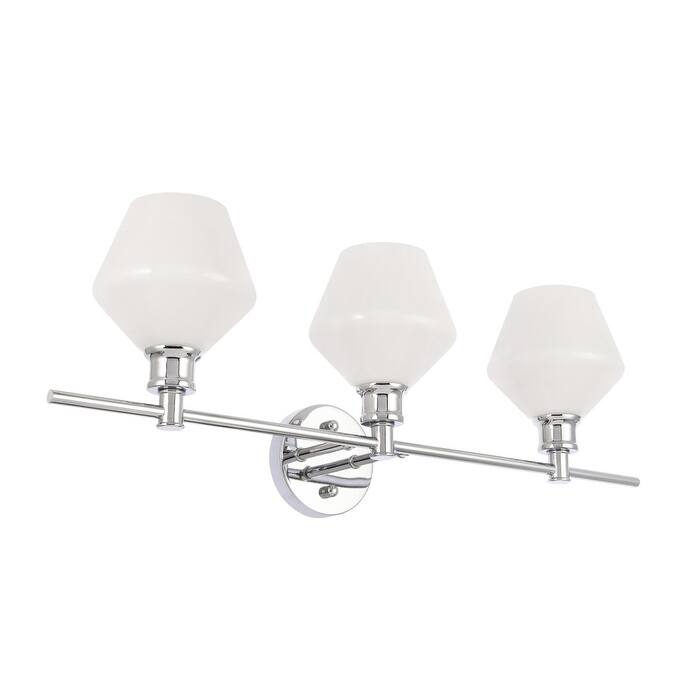Gerald 3-Light Wall Sconce - 28.1/10.2 - 28.1/10.2 - Chrome/Frosted