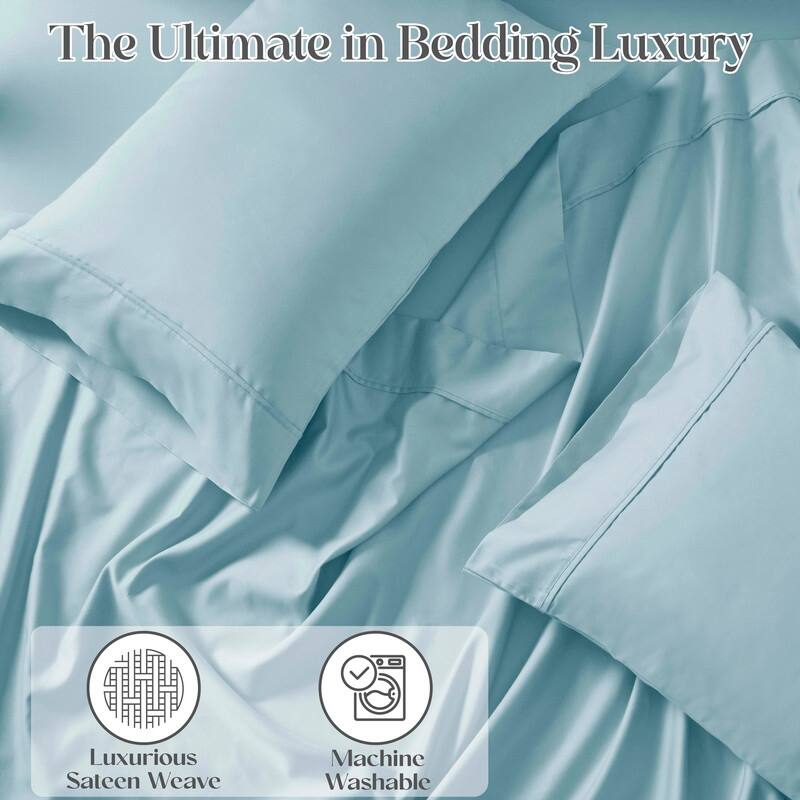 Superior Cotton Blend Solid 1500 Thread Count Deep Pocket Bed Sheet Set