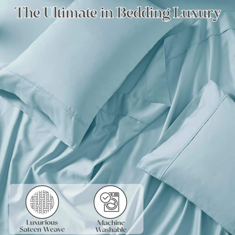Superior Cotton Blend Solid Deep Pocket Bed Sheet Set