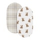 preview thumbnail 2 of 4, Sweet Jojo Designs Boho Teddy Bear Boy, Girl, Gender Neutral 2 Pack Baby Bassinet Fitted Sheets Taupe Plaid & Watercolor Classic