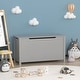 preview thumbnail 2 of 29, Wooden Toy Box Kids Storage Chest Bench W/ Safety Hinged Lid Grey