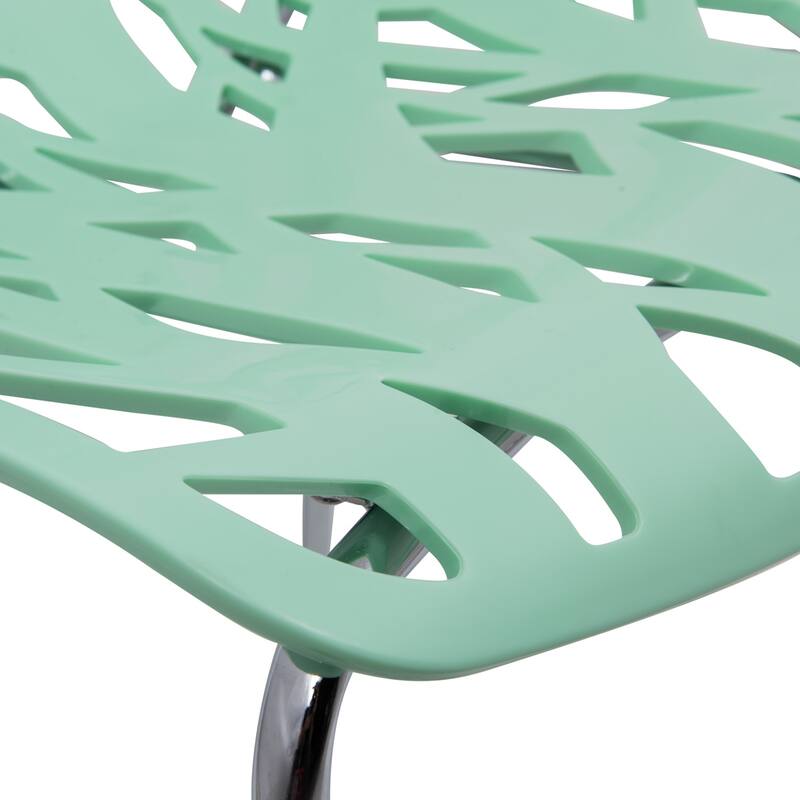 Asbury Stackable Dining Chair with Chrome Legs Side Chair with Modern Cut-Out Design Backrest