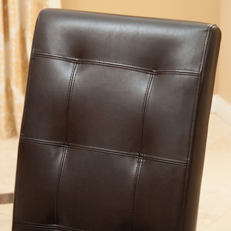 2 Pcs Kitchen Furniture Dining Chairs, Brown Leather Dining Chairs