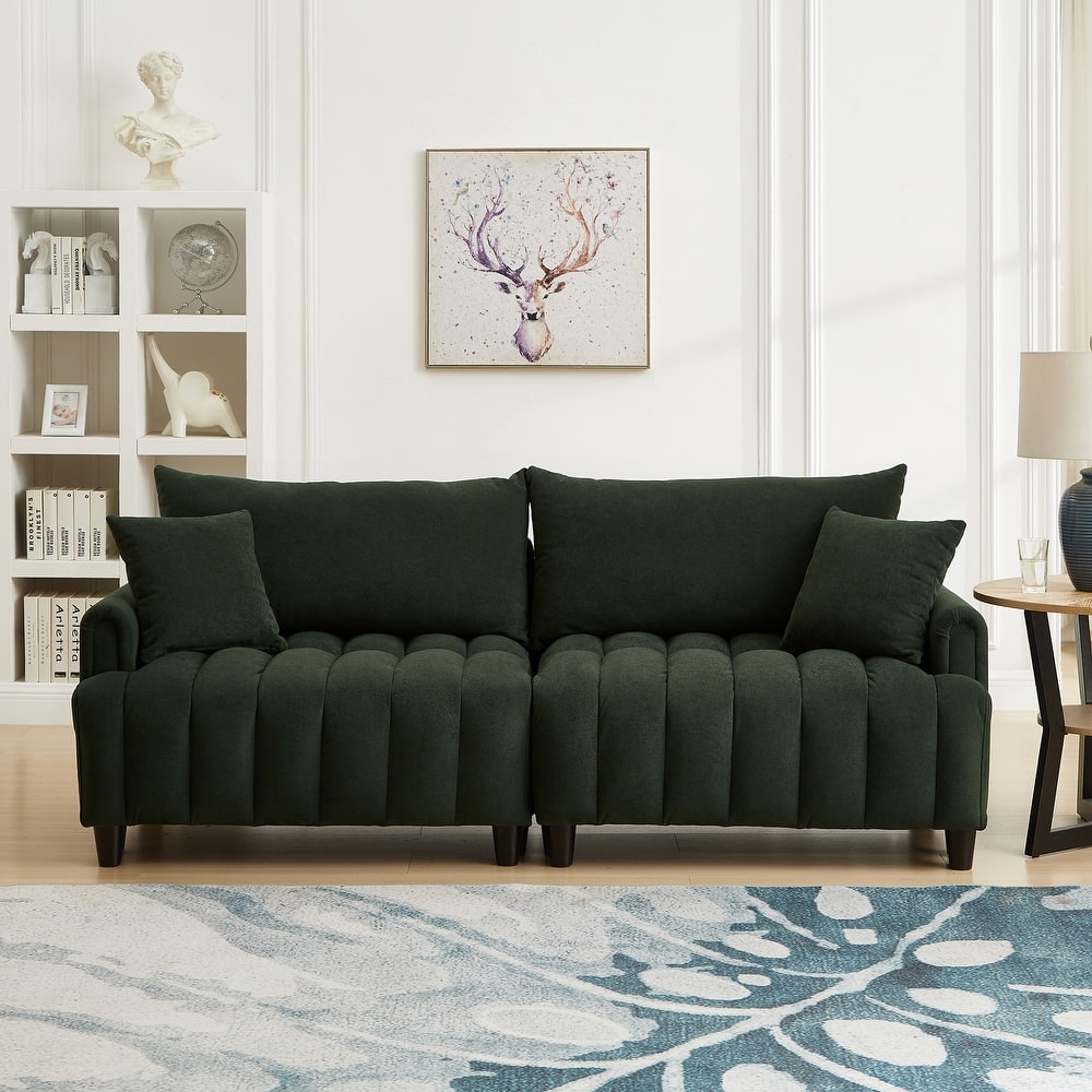 Sofa Bed with 2 Hidden Storage Bags, Multi-Functional Sleeper Sofa Loveseat with Adjustable Backrest