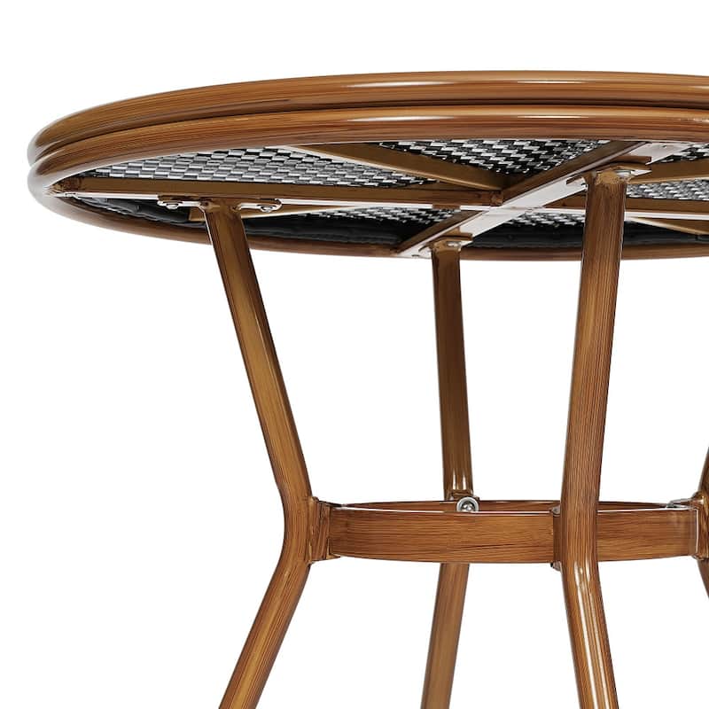 Indoor/Outdoor Commercial Bistro Set with Table and Two Chairs