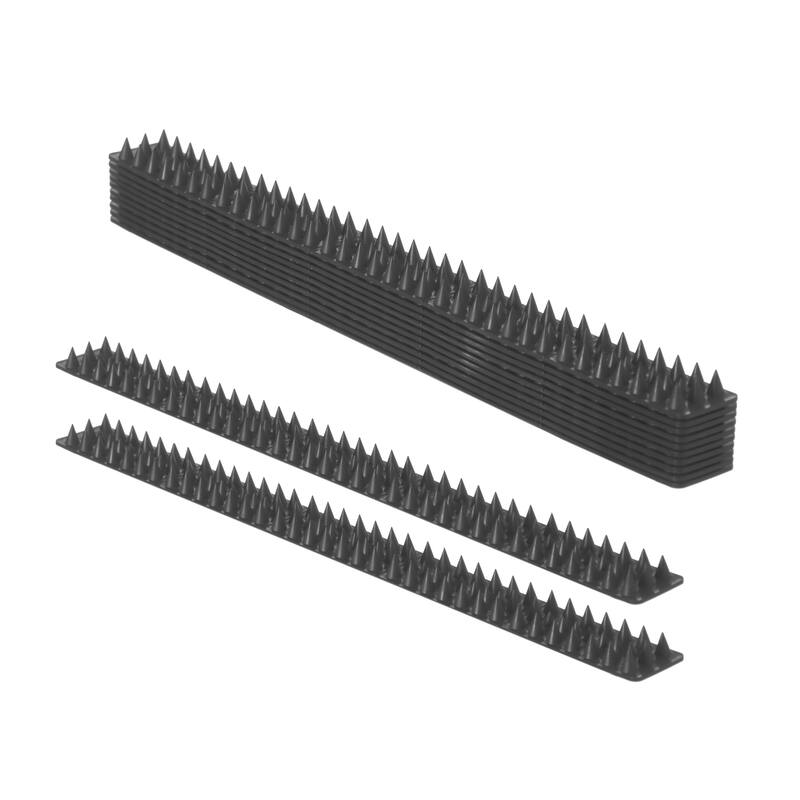Plastic Repellent Wall Defender Fence Spikes for Birds, 10 Pack - Grey