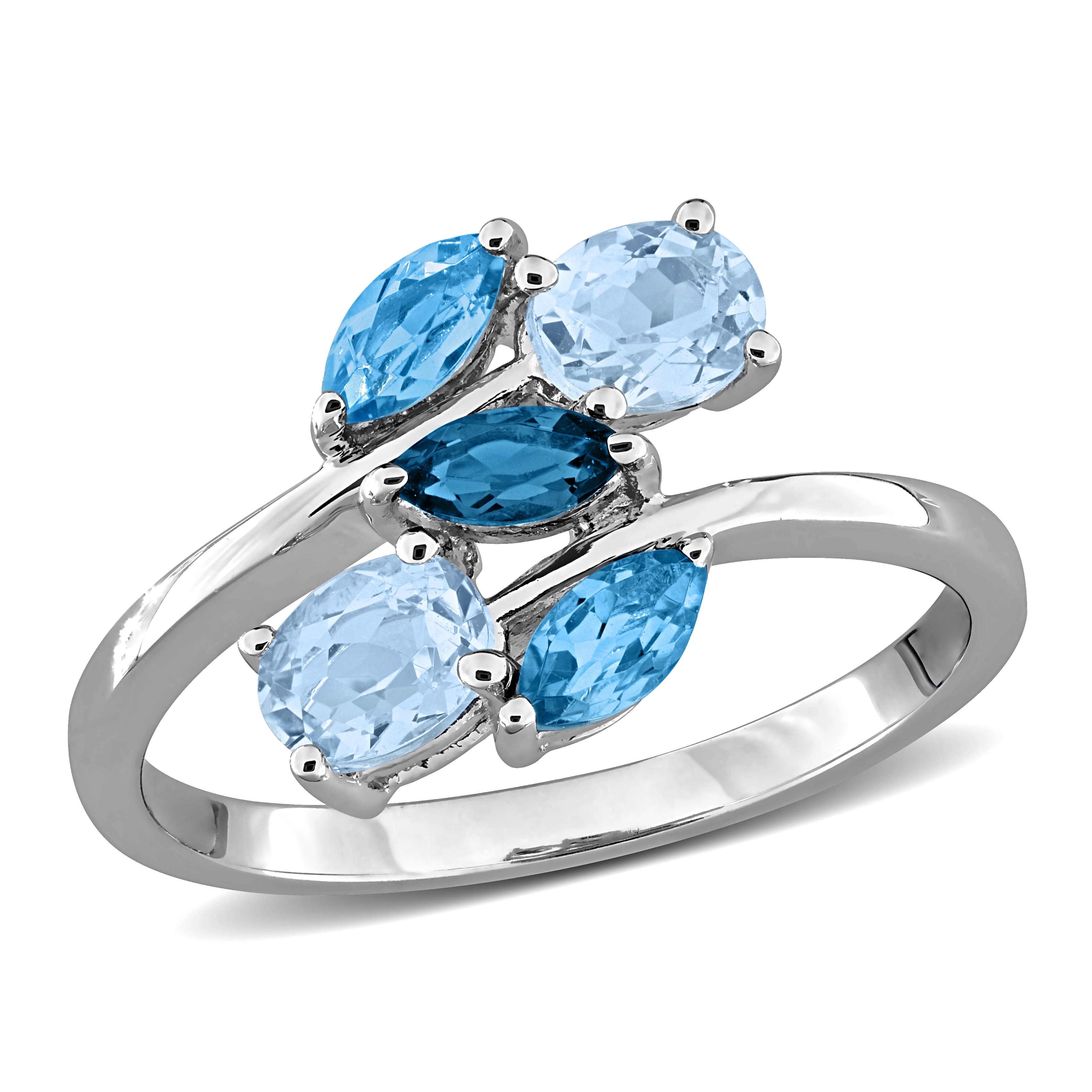 Miadora Multi-Gem Five Stone Ring Sterling Silver