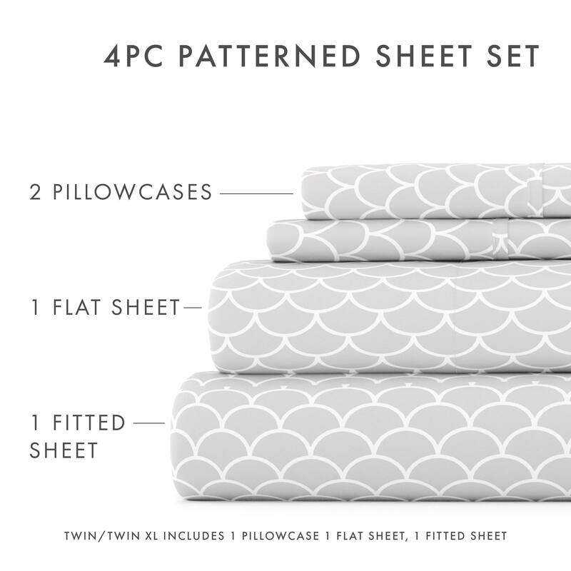 Becky Cameron Ultra Soft Printed 4 Piece Deep Pocket Bed Sheet Set