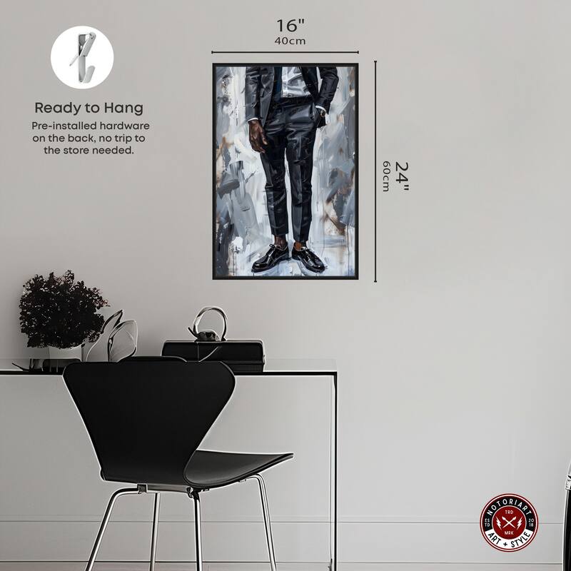 Notoriart Man Of Style Framed Men Style 1 Piece Canvas Wall Art