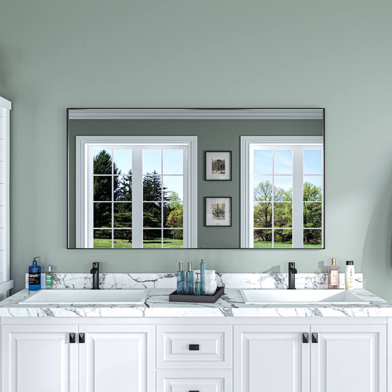 TOOLKISS Aluminum Alloy Round & Right Angle Frame Vanity Mirror