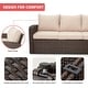 preview thumbnail 23 of 62, EROMMY 6/7 Piece Modular Outdoor Rattan Sofa Set, All-Weather Wicker Patio Furniture with Storage Table, Cushions & Pillows