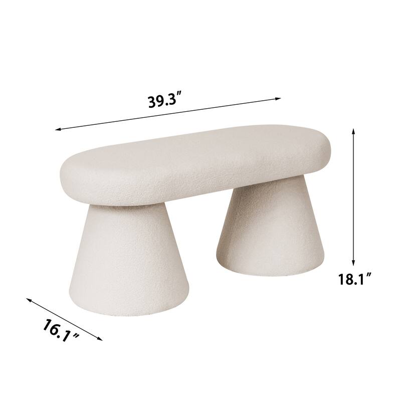 Adeco 39 Inches Long Soft Ottoman Bench for Living Room Bedroom