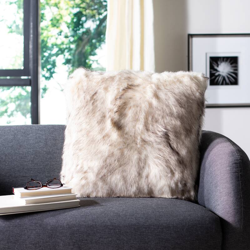 SAFAVIEH Pacey 20-inch Tips Taupe Decorative Pillow