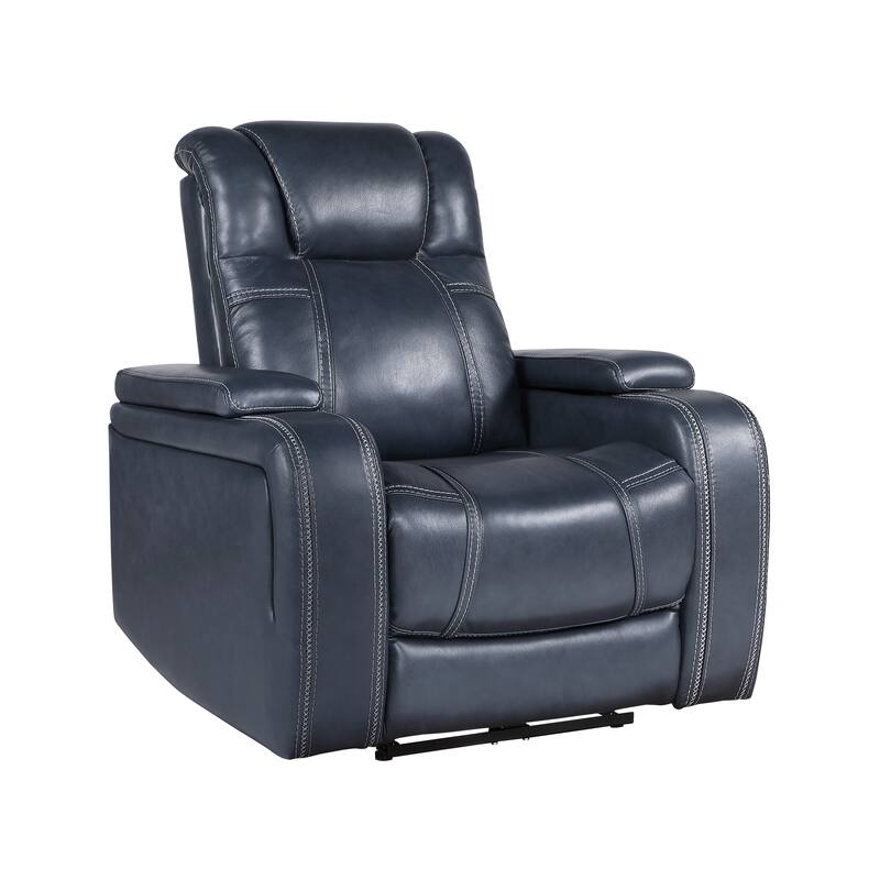 Lourical Leather Match Power Reclining Chair - Blue