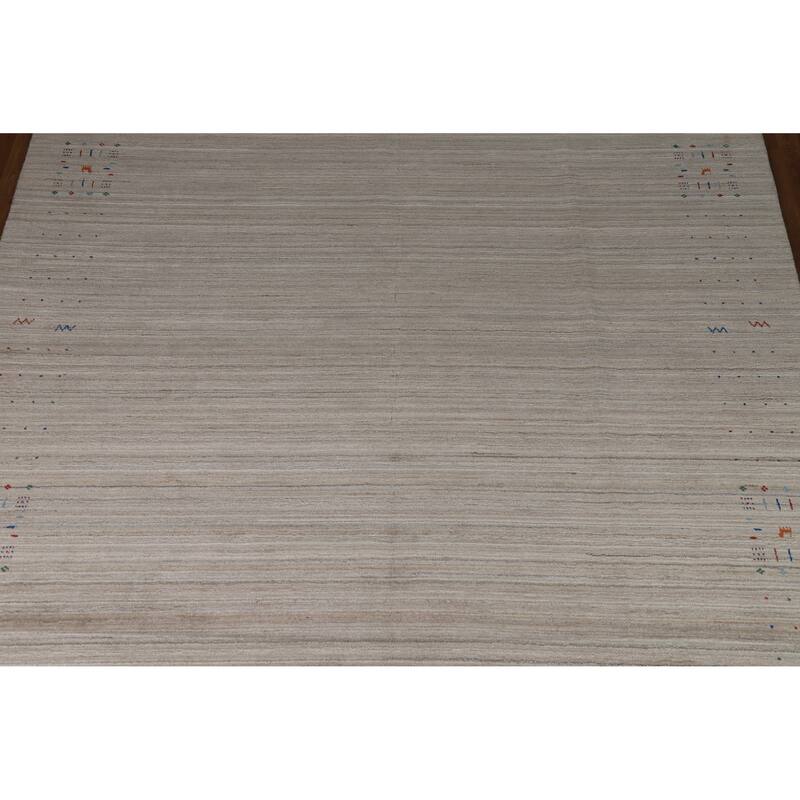 Striped Wool Gabbeh Indian Area Rug 9x12 - 9' x 12'