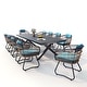 preview thumbnail 11 of 24, VredHom 11PC Outdoor Patio Aluminum X-Frame Dining Set Table with Rattan Chairs