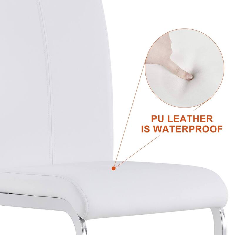 Dining Chairs,PU Faux Leather High Back Side Chair (Set of 4)
