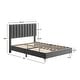 preview thumbnail 4 of 6, Modern Velvet Platform Bed Frame with Adjustable Headboard