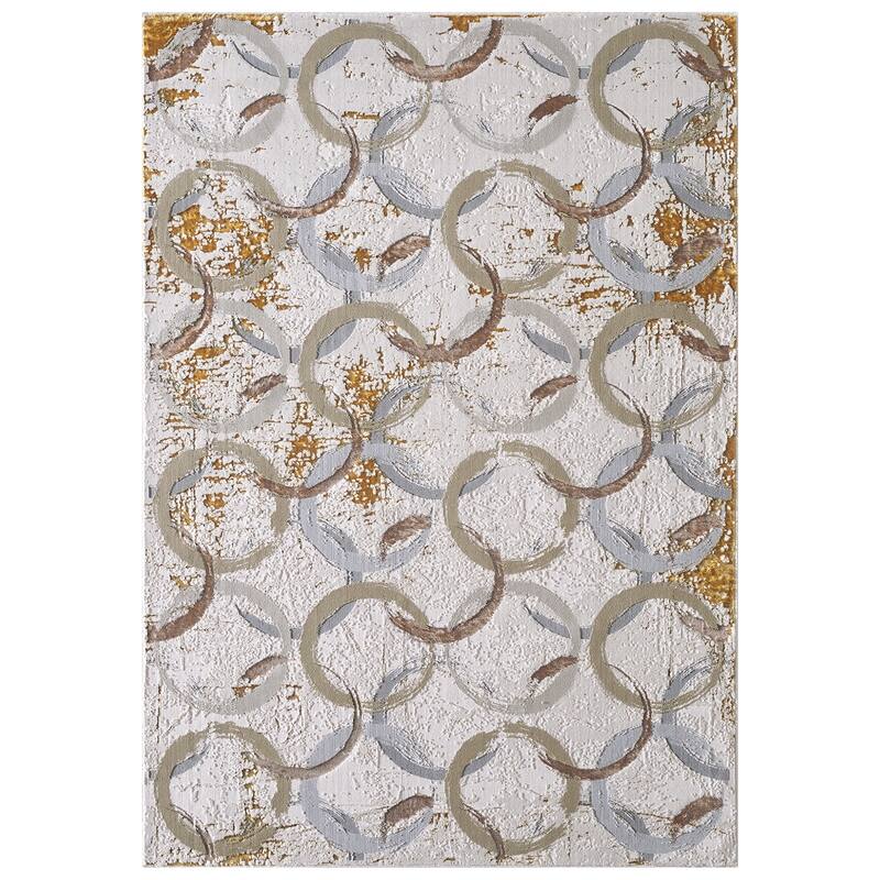 Domani Glam Distressed Geometric Rug - 9'10" x 13'2" - Gold