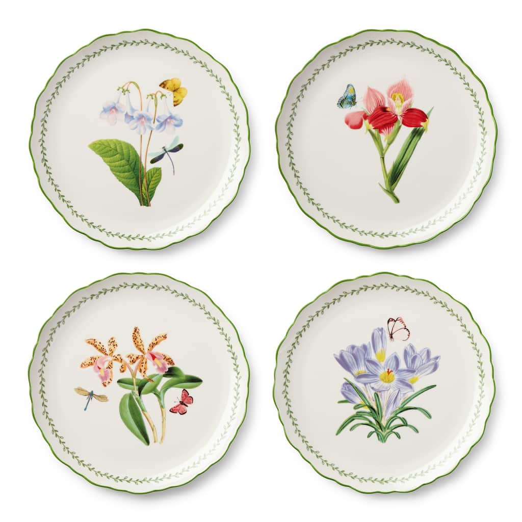 Certified International Mirabella 10.5" Dinner Plates, Set of 4 Assorted Designs - 10.50"L x 10.50"W x 1.00"H