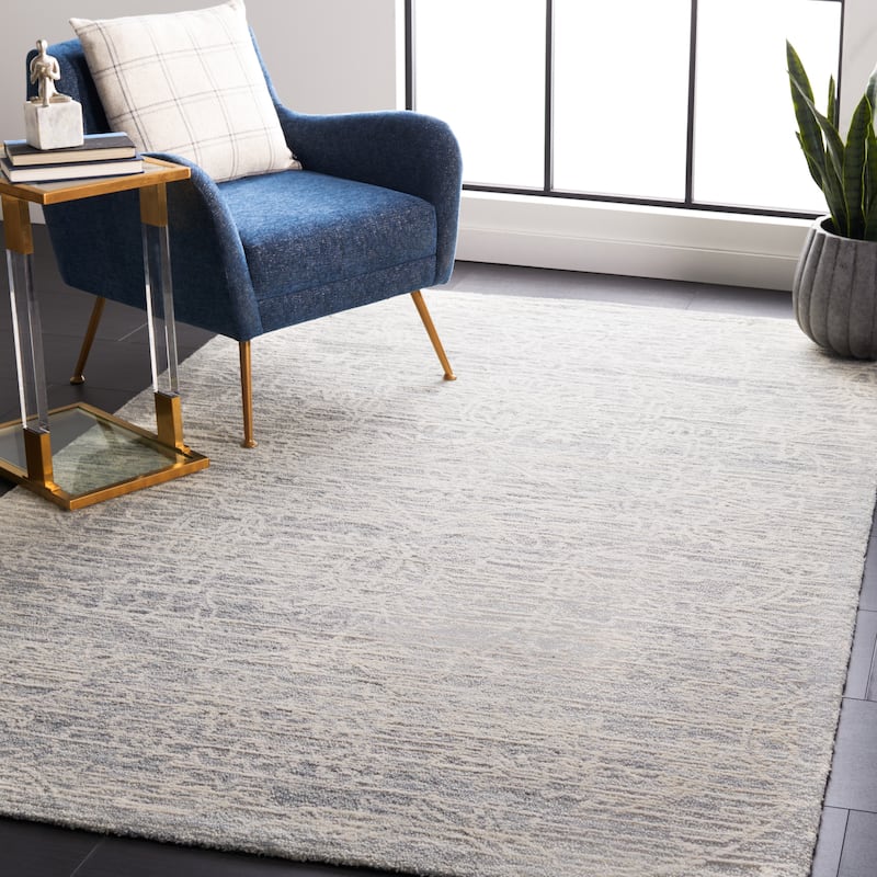 SAFAVIEH Handmade Roslyn Euda Oriental Wool Rug - 3' x 5' - Light Grey/Ivory