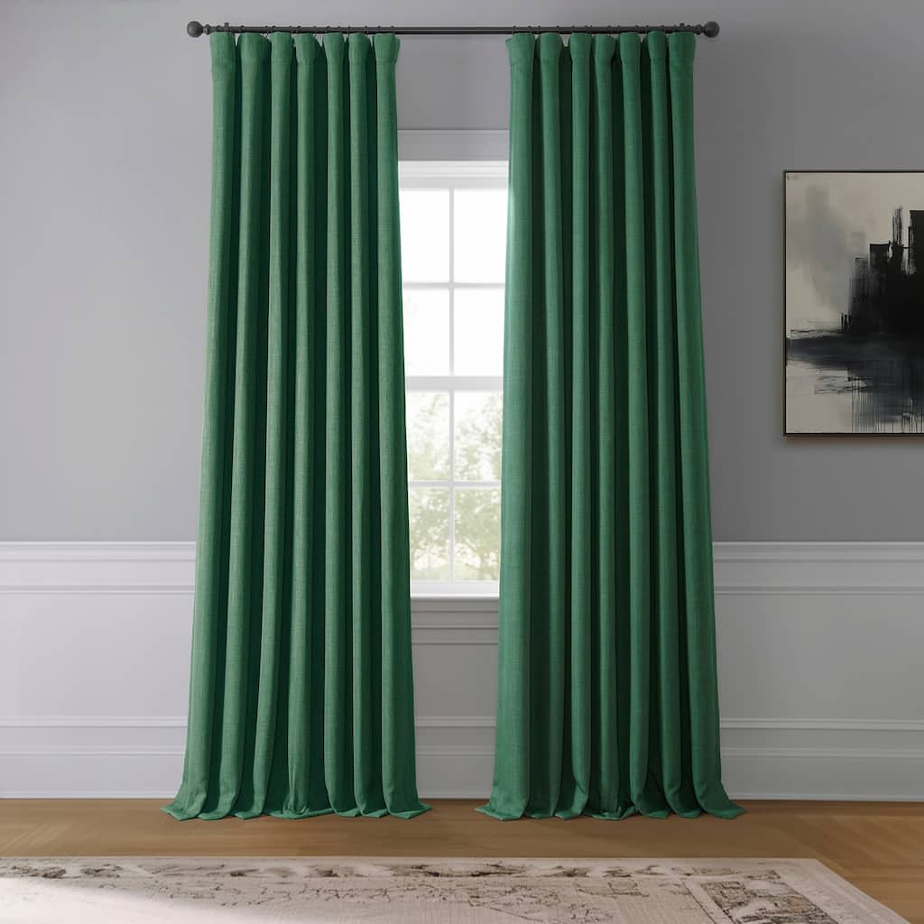 Exclusive Fabrics Faux Linen Room Darkening Curtain (1 Panel)