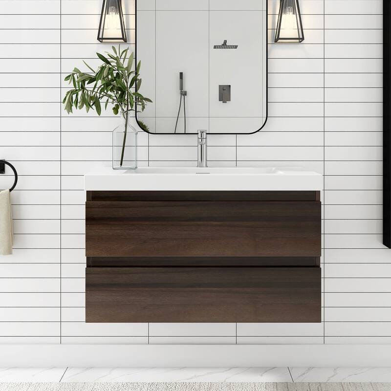 Floating Bathroom Vanity with Resin Top