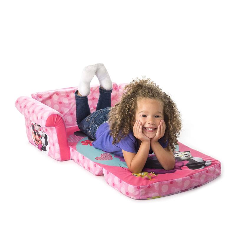 Marshmallow Furniture Kids 2-in-1 Flip Open Foam Compress Sofa Bed, Mickey Mouse