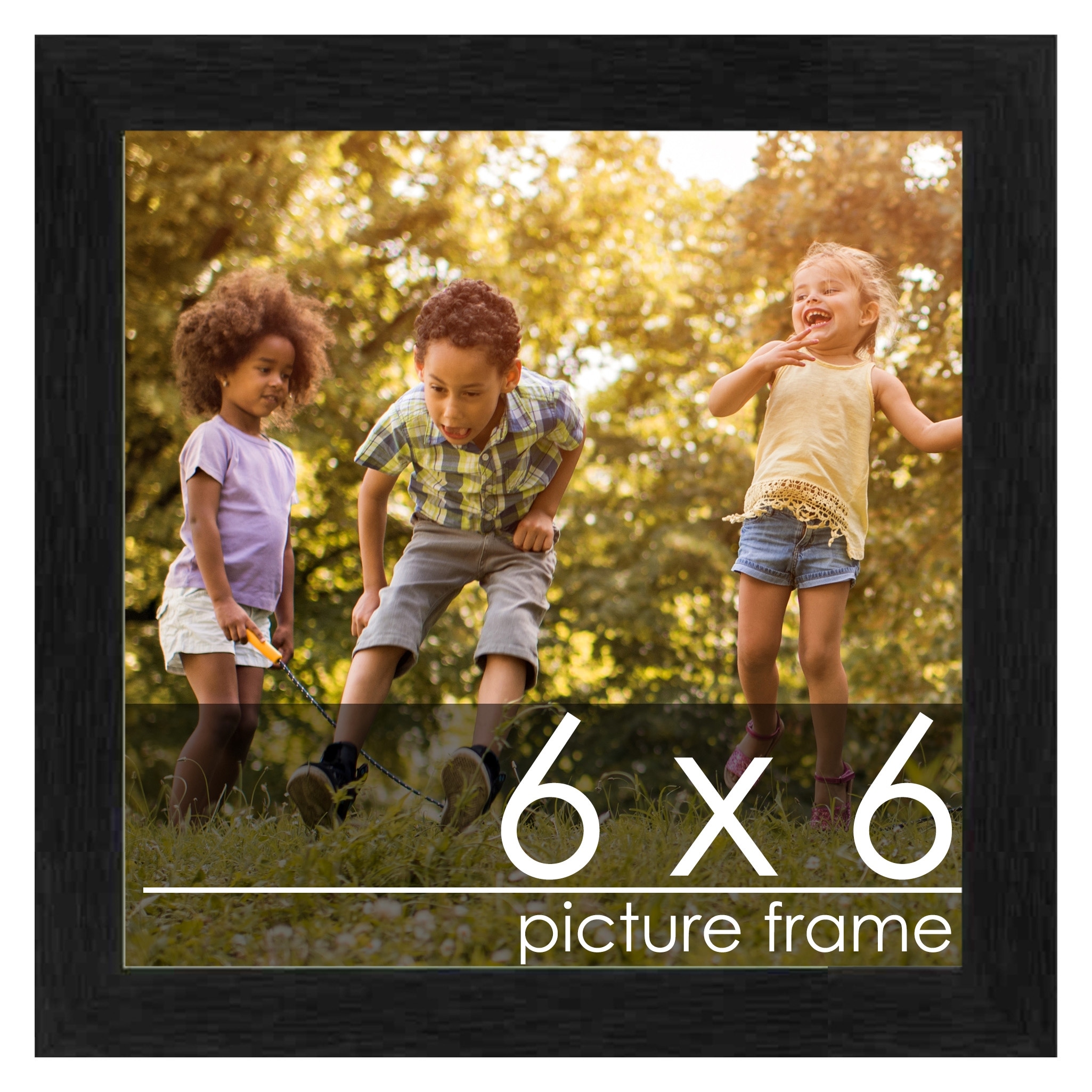 Poster Palooza 6x6 Frame Black Solid Wood Picture Square Frame Includes UV  Acrylic, Foam Board Backing & Hanging Hardware