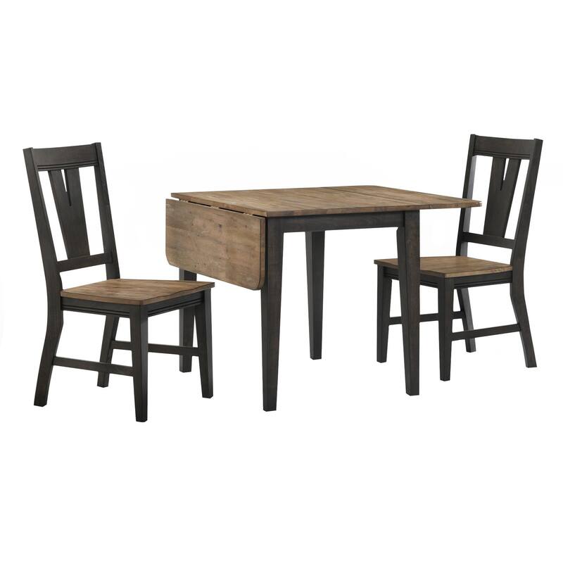 Harper Side Chair with Splat Back and 4 Legs, Brushed Brown & Pecan, Set of 2