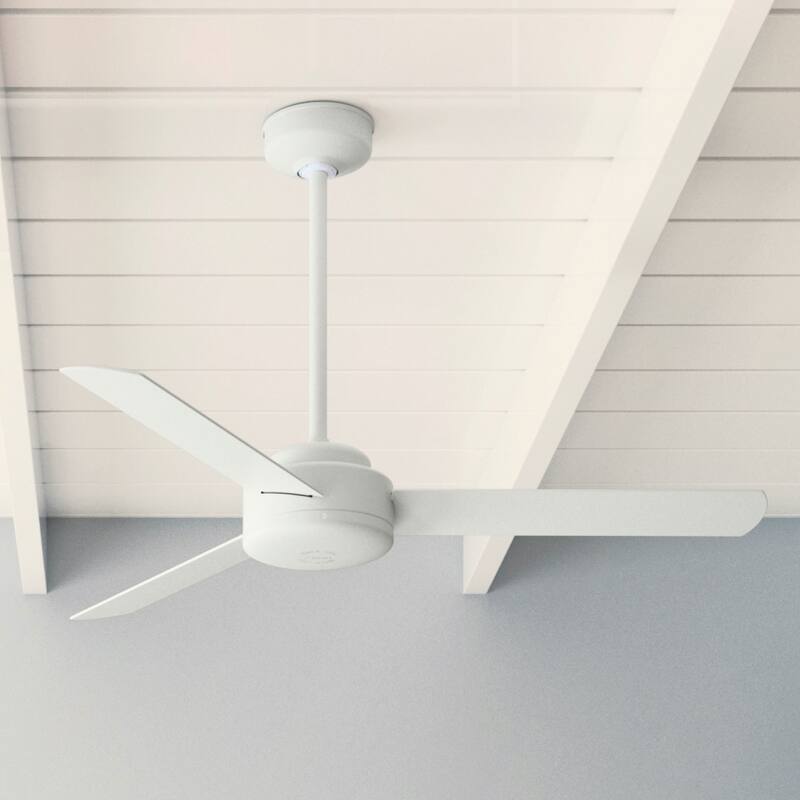 Hunter 52" and 44" Presto Ceiling Fan w/ Wall Control - Contemporary, Industrial, Scandinavian - 52" - Matte White