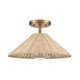 preview thumbnail 5 of 4, Elk Home Rydell Black With White Parchment Shade 1 Light Semi Flush