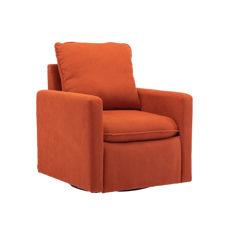Velvet Upholstered 360 Degree Swivel Accent Sofa Chair with a pillow
