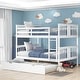 preview thumbnail 30 of 35, Full over Full Bunk Bed with Twin Size Trundle and Ladder