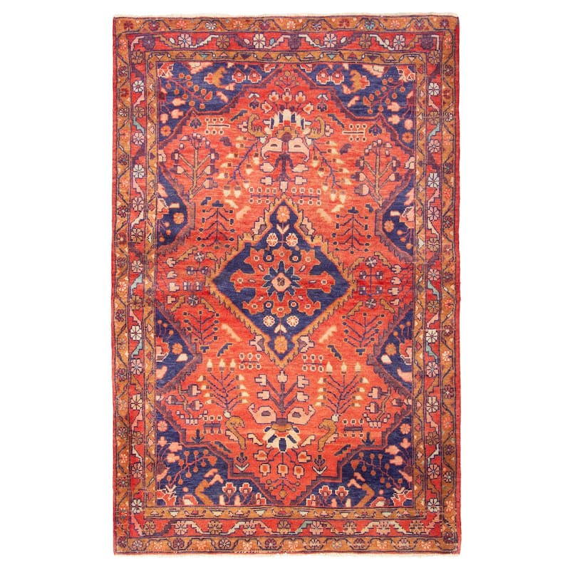 ECARPETGALLERY Hand-knotted Andelz Red Wool Rug - 4'4 x 6'9