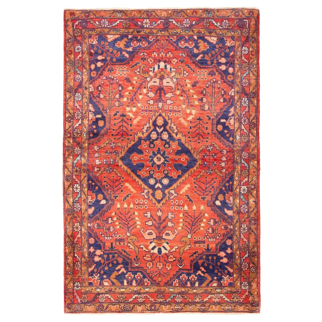 ECARPETGALLERY Hand-knotted Andelz Red Wool Rug - 4'4 x 6'9